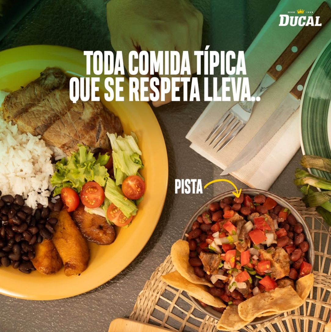 Casado típico Ducal con pista visual de frijoles